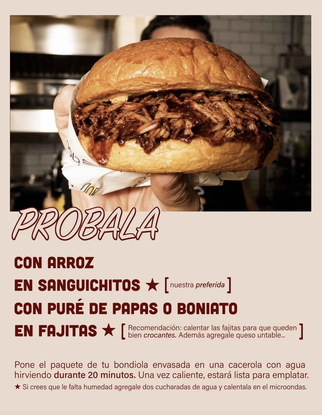 Bondi - Bondiola desmenuzada con BBQ