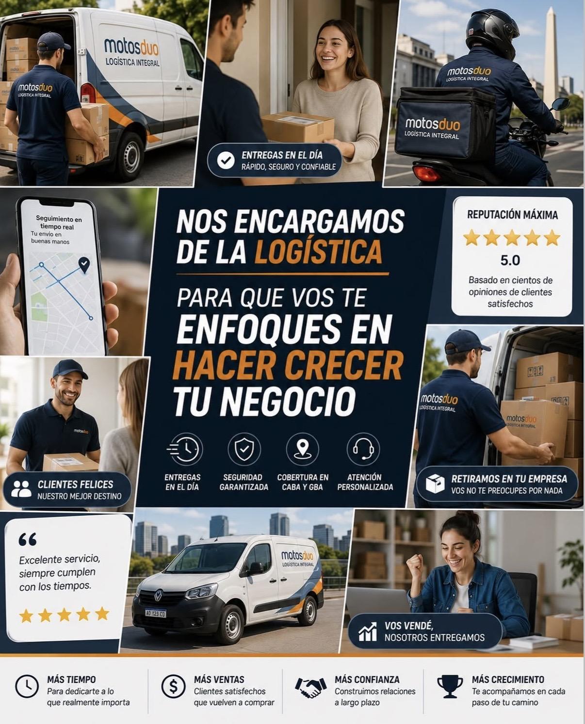 Motos Dúo - Logística - Mensajería - Envíos Flex - E-commerce.